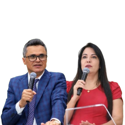 Pastores Gilson e Raquel Miranda, apresentadores do programa Intimidade com Deus